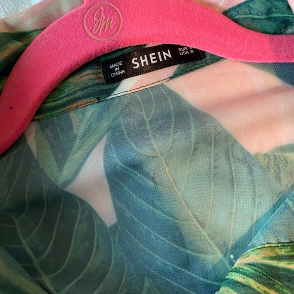 Tropical floral vacation front tie womens blouse S - Picture 2 of 2